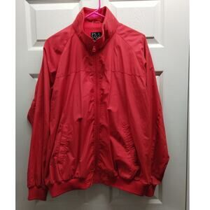 Jos. A. Bank Men's Size Small Water Repellant Red Mock Neck Zip-Up Rain Jacket